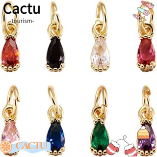 Cactu ลูกปัดคริสตัล เพทาย ทรงหยดน้ํา สีเหลือง สีแดง สีดํา สีขาว สีชมพู สําหรับทําเครื่องประดับ