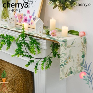 Cherry3 ผ้าปูโต๊ะ ผ้าลินิน 13*72 นิ้ว สําหรับตกแต่งโต๊ะน้ําชา ตู้เสื้อผ้า