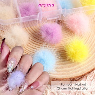 Aroma ลูกบอลแม่เหล็ก 3D ถอดออกได้ คละแบบ พร้อมฐาน สําหรับตกแต่งเล็บ