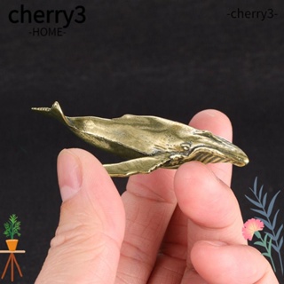 Cherry3 ฟิกเกอร์รูปปั้นปลาวาฬ ทองเหลือง ขนาดเล็ก สไตล์วินเทจ สีทอง สําหรับตกแต่งบ้าน ออฟฟิศ
