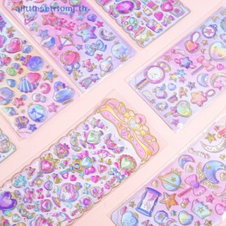 Alittlese Beauty Girl สติกเกอร์คริสตัลใส ลายนูน รูปไม้กายสิทธิ์ 3D สําหรับติดตกแต่งสมุดภาพ แล็ปท็อป DIY