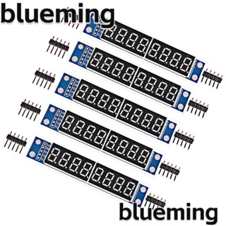 Blueming2 โมดูลดิจิทัล PCB 5 ชิ้น ส่วนประกอบอิเล็กทรอนิกส์ สีฟ้า และสีดํา 8 หลัก 7 ส่วน MAX7219 โมดูล GND 5V 82*15*12 มม. ส่วนที่เจ็ด 8 บิต จอแสดงผล LED