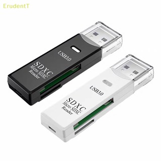 [ErudentT] 2 IN 1 อะแดปเตอร์การ์ดรีดเดอร์ USB 3.0 Micro SD TF ความเร็วสูง สําหรับแล็ปท็อป