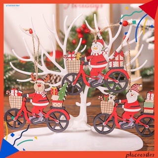 [PO] จี้ไม้ รูปซานตาคลอส กวางเอลก์ สโนว์แมน สําหรับตกแต่งเทศกาลคริสต์มาส