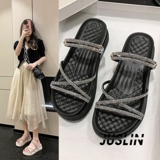 JUSLIN   รองเท้าแตะผู้หญิง ส้นแบน ใส่สบาย สไตล์เกาหลี รองเท้าแฟชั่น 2023 ใหม่  ทันสมัย สวยงาม Chic Korean Style B98G1S0 37Z230910