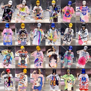 ชุดเดรสเสื้อยืด ผ้าเรยอน พิมพ์ลาย ทรงหลวม แบบแห้งเร็ว ขนาดใหญ่พิเศษ แฟชั่นฤดูร้อน สําหรับสตรี