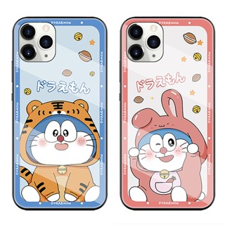 เคสโทรศัพท์มือถือแบบแก้วแข็ง ลายการ์ตูนโดราเอมอนน่ารัก สําหรับ OPPO F1S F17 F21 F3 Lite F5 F7 F9 F11 Pro A12 A12E