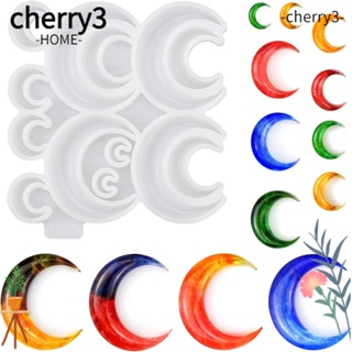 Cherry3 แม่พิมพ์ซิลิโคนเรซิ่น รูปดวงจันทร์ 11.4*10.8*0.9 ซม. 13 ช่อง สีขาว DIY