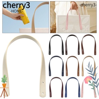 Cherry3 สายกระเป๋าหนัง PU สีพื้น ถอดออกได้ แบบเปลี่ยน DIY สําหรับกระเป๋า 3 ชิ้น