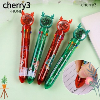 Cherry3 ปากกาลูกลื่น ลายกวางคริสต์มาส เครื่องเขียน สําหรับตกแต่งบ้าน โรงเรียนประถม 4 ชิ้น