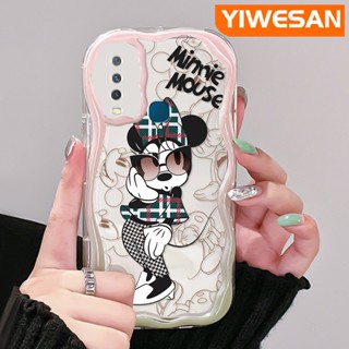 เคสโทรศัพท์มือถือ ซิลิโคน ใส กันกระแทก ลายการ์ตูนมินนี่เมาส์ สีครีม สําหรับ VIVO Y12 Y15 Y17 Y12i Y3 Y3s 2020