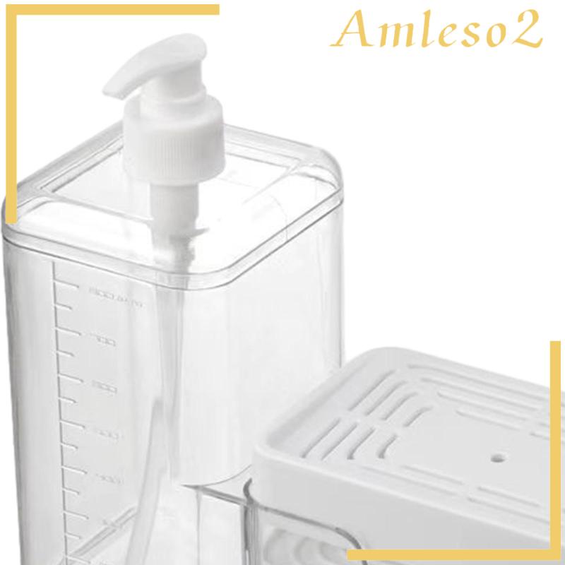 amleso2-ขวดปั๊มสบู่เหลว-พร้อมที่ใส่สบู่เหลว-สําหรับห้องครัว