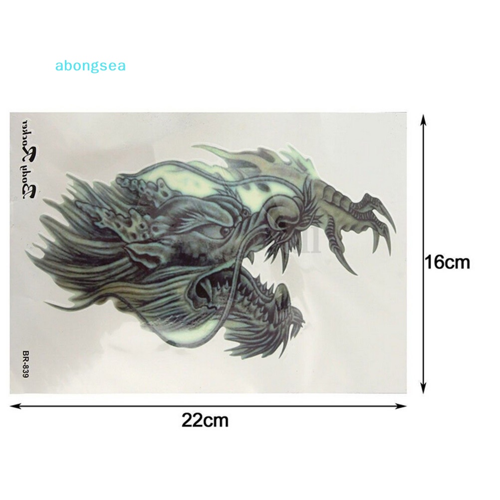 abongsea-สติกเกอร์รอยสักชั่วคราว-รูปหัวมังกร-3d-กันน้ํา-ลอกออกได้-สําหรับติดแขน-ขา-ร่างกาย