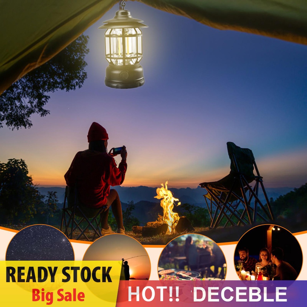 deceble-th-โคมไฟ-มัลติฟังก์ชั่น-1200mah-ชาร์จ-usb-300-lumens-สไตล์เรโทร-สําหรับตั้งแคมป์