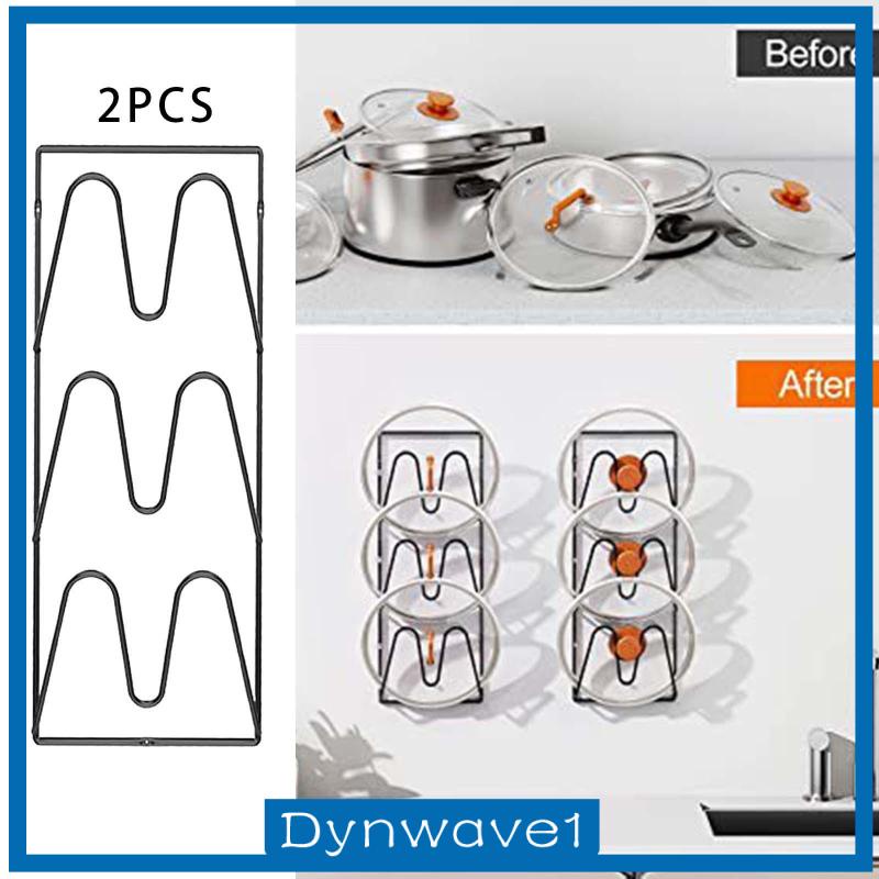 dynwave1-อุปกรณ์เมาท์ขาตั้ง-ติดผนัง-สําหรับวางฝาหม้อ-ตู้กับข้าว-2-ชิ้น