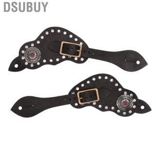 Dsubuy 1Pair Spur Strap Leather Rhinestone Vintage Style Horse Riding Protec US