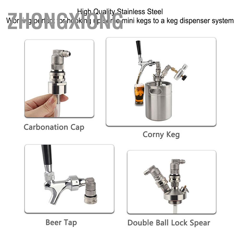 ZhongXiong สแตนเลสสตีลบอล ล็อค Keg Quick Disconnect พร้อม MFL1/4 นิ้ว