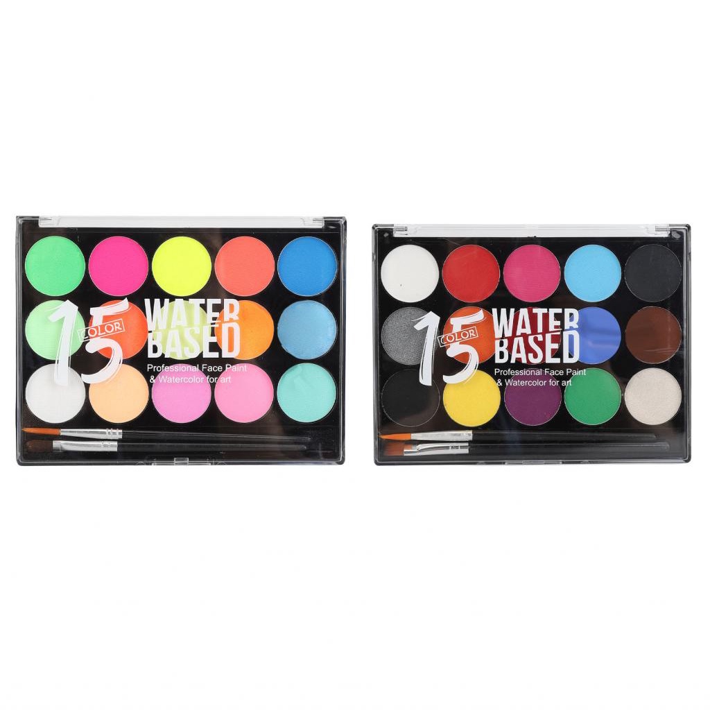 Kids Face Paint Kit 15 Colors Water Based Body Painting Palette ...