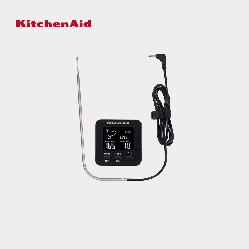 KitchenAid Stainless Steel Digital Kitchen Thermometer With Timer and