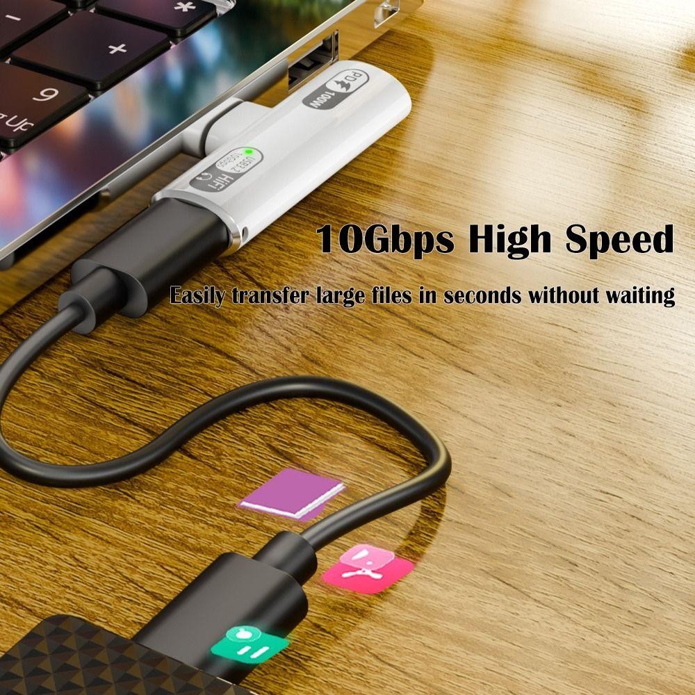 VFTT ตัวแปลงหูฟัง USB-C, 10Gbps USB 3.2 Gen 2 Type C อะแดปเตอร์เสียง ...