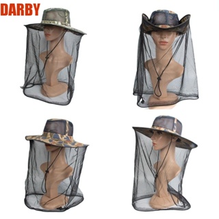 Darby หมวกมุ้งตาข่าย ป้องกันยุง และผึ้ง ลายพราง สไตล์คาวบอย สําหรับตกปลา เดินป่า