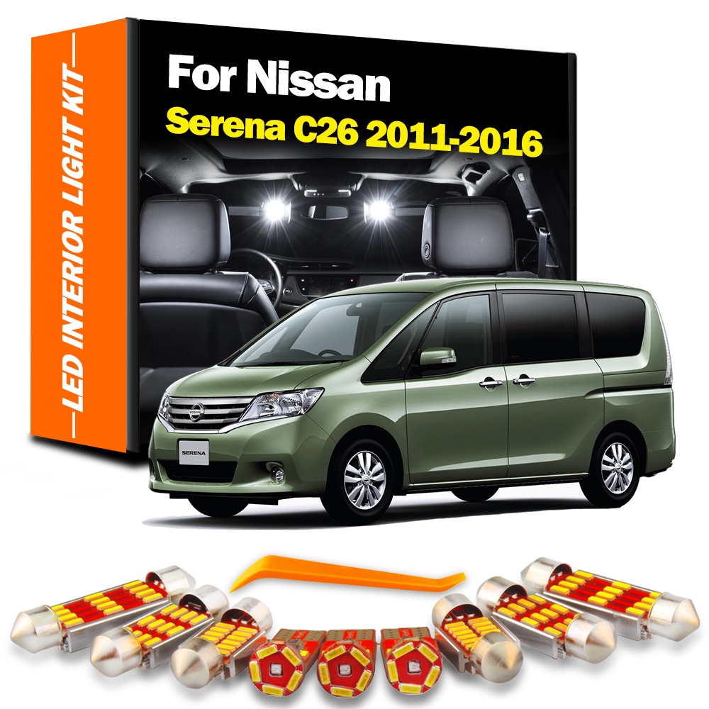 ชุดหลอดไฟ-led-12-ชิ้น-สําหรับ-nissan-serena-c26-2011-2012-2013-2014-2015-2016