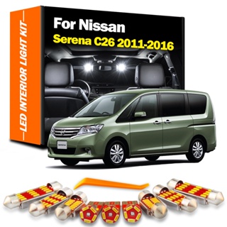 ชุดหลอดไฟ LED 12 ชิ้น สําหรับ Nissan Serena C26 2011 2012 2013 2014 2015 2016