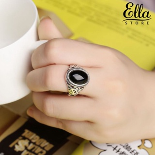 Ellastore123 แหวนแกะสลักอัญมณีเทียม สไตล์วินเทจ เครื่องประดับ สําหรับผู้ชาย