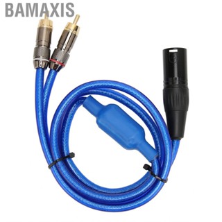 Bamaxis XLR Male To Dual RCA  Cable  Clear Y Splitter Prevent Interference 3.3 Feet Plug and Play for Amplifier Receiver TV