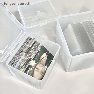 Yunstore กล่องเก็บโฟโต้การ์ด สติกเกอร์ใส สไตล์เกาหลี ไอดอล จัดเก็บเครื่องเขียน TH