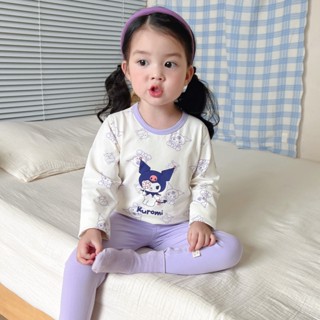 Childrens cotton underwear set Kulomi pajamas girls autumn clothes long johns thin little girls knitwear