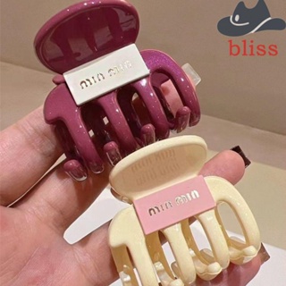 Bliss กิ๊บติดผมอะคริลิค รูปตัวอักษรฉลาม ขนาดเล็ก สไตล์เกาหลี สร้างสรรค์ เครื่องประดับ สําหรับผู้หญิง