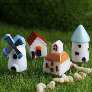 [attractivefinewell] กังหันลม ขนาดเล็ก DIY สําหรับตกแต่งบ้านตุ๊กตา 4 ชิ้น ต่อชุด