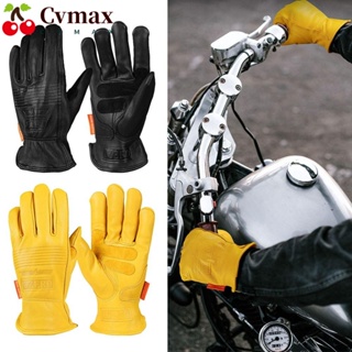 Cvmax ถุงมือหนังแกะ กันลื่น ให้ความอบอุ่น ทนต่อการสึกหรอ เหมาะกับใส่ขับขี่รถจักรยานยนต์ เล่นกีฬากลางแจ้ง ให้เป็นของขวัญ มีสีเหลือง สีดํา