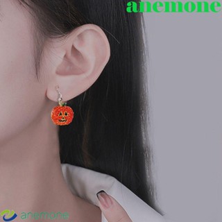 Anemone ต่างหูคริสตัลอัลลอย ลายฮาโลวีน น่ารัก สีทอง เครื่องประดับ สําหรับผู้หญิง