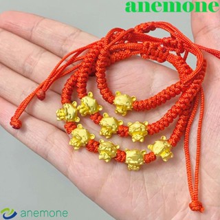 Anemone สร้อยข้อมือ เชือกถัก อัลลอย ลายสัตว์นําโชค น่ารัก แฮนด์เมด สําหรับผู้หญิง และผู้ชาย