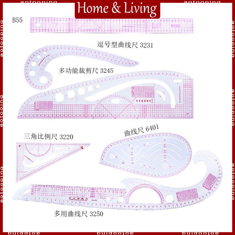 aotoo-ชุดไม้บรรทัดแม่แบบ-สําหรับตัดเย็บเสื้อผ้า-6-ชิ้น