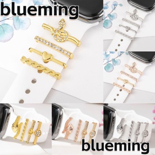 Blueming2 แหวนโลหะ ประดับเพชร สําหรับตกแต่งสายนาฬิกาข้อมือ สร้อยข้อมือ