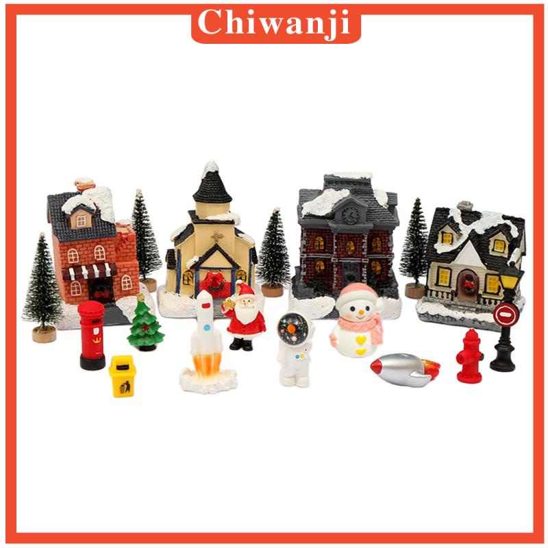 chiwanji-ฟิกเกอร์เรซิ่น-รูปบ้านหมู่บ้านเรืองแสง-ขนาดเล็ก-สําหรับตกแต่งบ้าน-เทศกาลคริสต์มาส