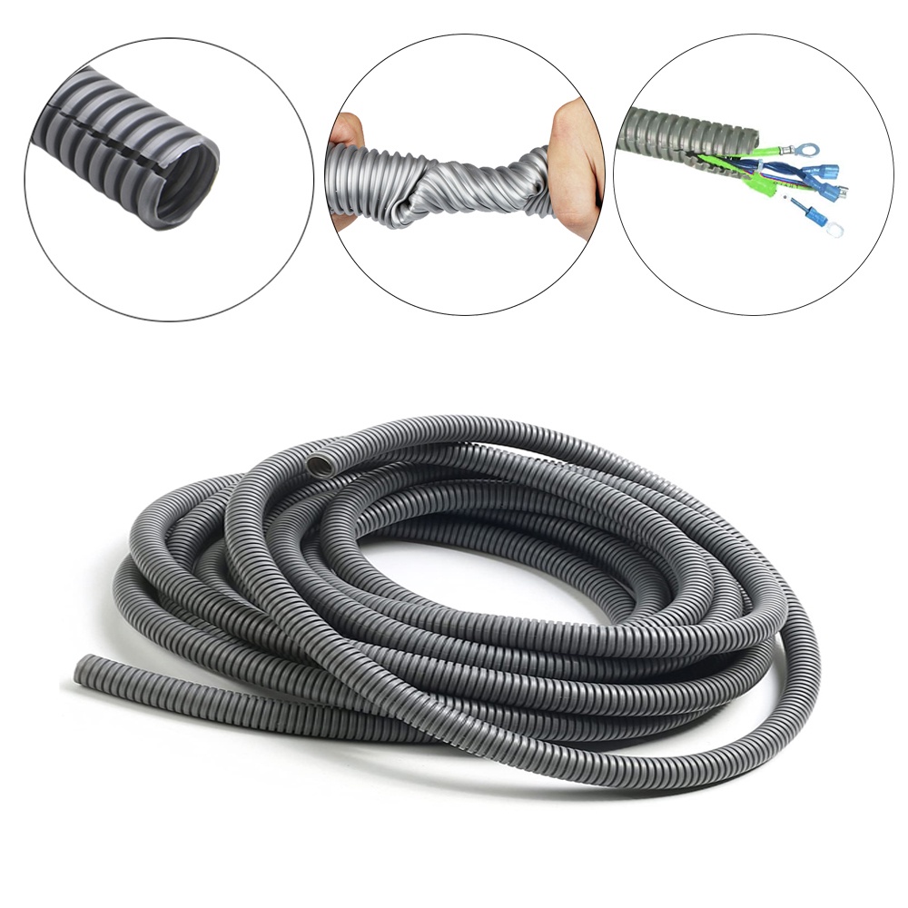 Split Loom Tubing Wire Conduit Black Corrugated Wire Tube Cable 