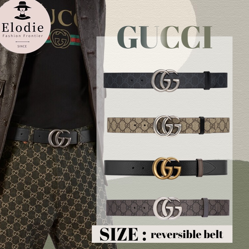 GC BELT GOLD BUCKLE EMBOSSED LEATHER 4.0CM