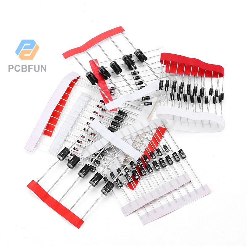 HiLetgo Kit Di Diodi Assortiti 100 Pezzi – 8 Valori: 1N4148, 1N4007, 1N5819, 1N5399, 1N5408, 1N5822, FR107, FR207