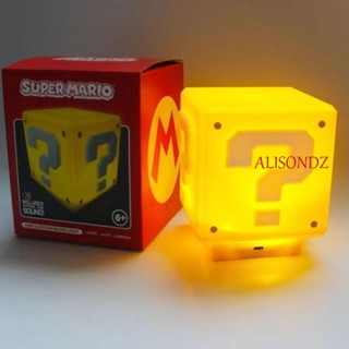 Alisondz โคมไฟตั้งโต๊ะ, Question Mark Mario Bros Night Light, 10 ซม. ชาร์จ USB โคมไฟข้างเตียง ของขวัญคริสต์มาส