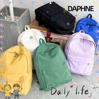 Daphne กระเป๋าเป้สะพายหลัง ผ้าไนล่อน กันน้ํา จุของได้เยอะ สีพื้น เรียบง่าย สําหรับวัยรุ่น นักเรียน