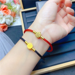 เครื่องประดับ สร้อยข้อมือ เชือกหนังถัก จี้หัวเข็มขัด ทรงกลม ขนาด 5 มม. 3 มม. สีคอนทราสต์ สําหรับผู้ชาย และผู้หญิง