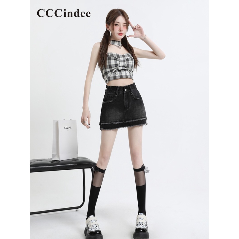 cccindee-ใหม่-กระโปรงลําลอง-เอวสูง-เข้ารูป-แต่งกระเป๋า-สีพื้น-แฟชั่นสําหรับสตรี-2023