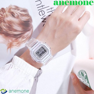 Anemone นาฬิกาข้อมือสปอร์ต ทรงสี่เหลี่ยมผืนผ้า สีโปร่งใส เรียบง่าย เหมาะกับของขวัญ สําหรับผู้ชาย และผู้หญิง