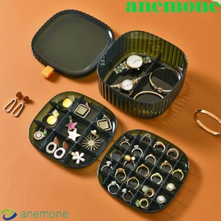 Anemone กล่องเก็บเครื่องประดับ ต่างหู ต่างหู หลายชั้น ทรงเรขาคณิต