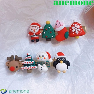 Anemone กิ๊บติดผม ลายซานตาคลอส เพนกวินน่ารัก ของขวัญคริสต์มาส สําหรับเด็ก