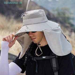 Buildvictor หมวกกันแดด ป้องกันรังสียูวี สองชั้น เหมาะกับฤดูร้อน สําหรับตกปลา เดินป่า กลางแจ้ง TH